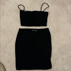 Boohoo Black Skirt Set